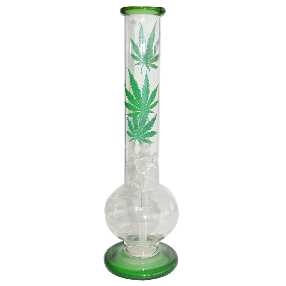 12 Inch Single Bowl Decal Print  Glass Ice Bong  