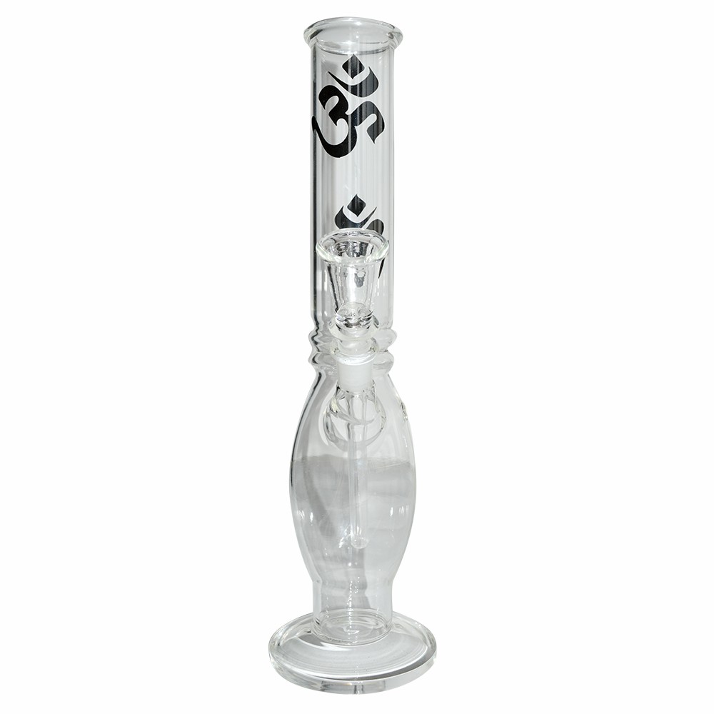 10 Inch Decal Print Om  Glass Ice Bong 