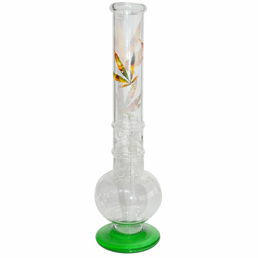 12Inch Decal Print Single Bowl Glass Ice Bong 