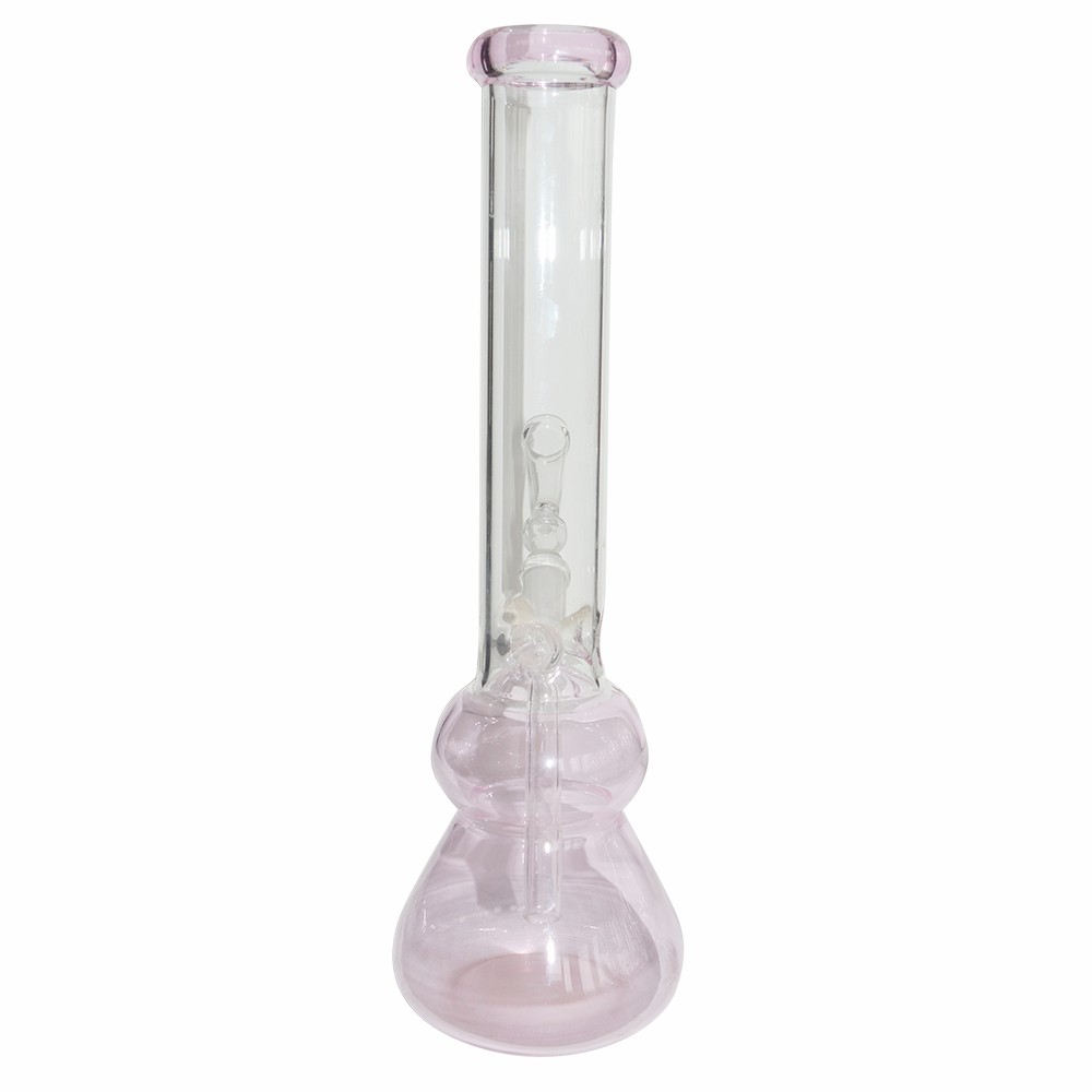 12 Inch Pink Natural Color Glass Ice Bong