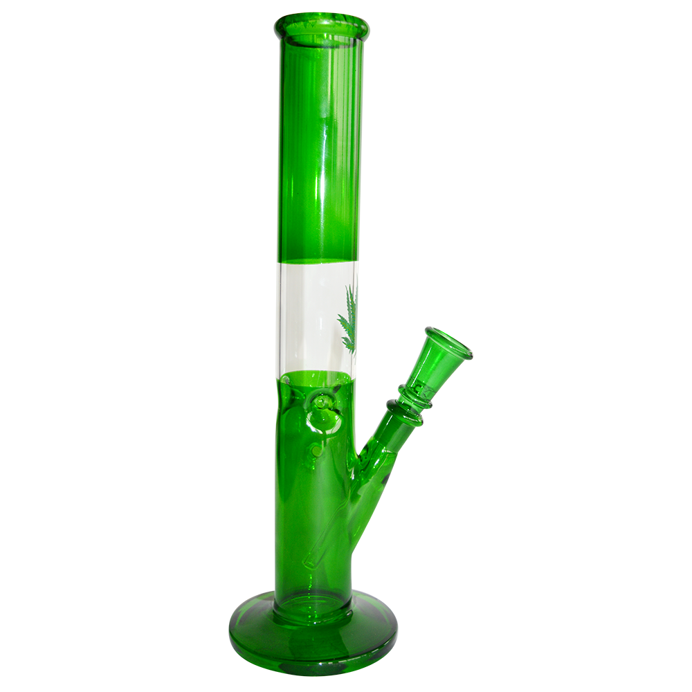 12 Inch Decal Printed color  Glass Ice Bong 