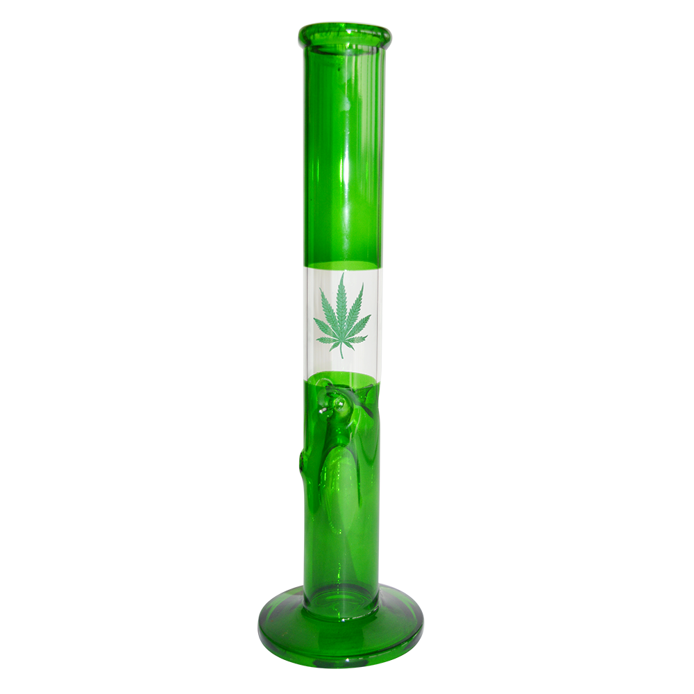 12 Inch Decal Printed color  Glass Ice Bong 