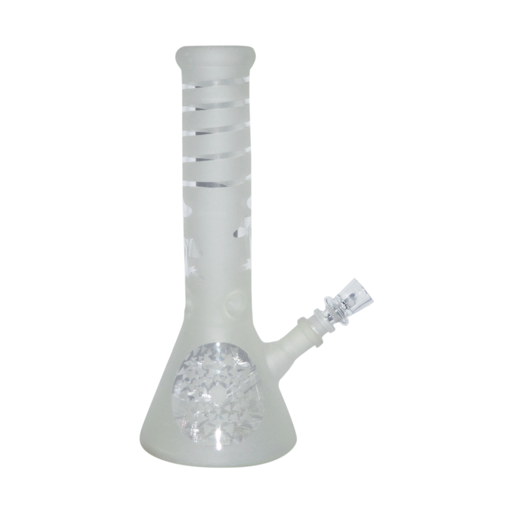 12 Inch Glow And Dark Paint  Glass Ice Bong 