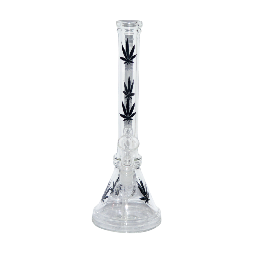 12 Inch Decal Print Smoking Glass Ice Bong