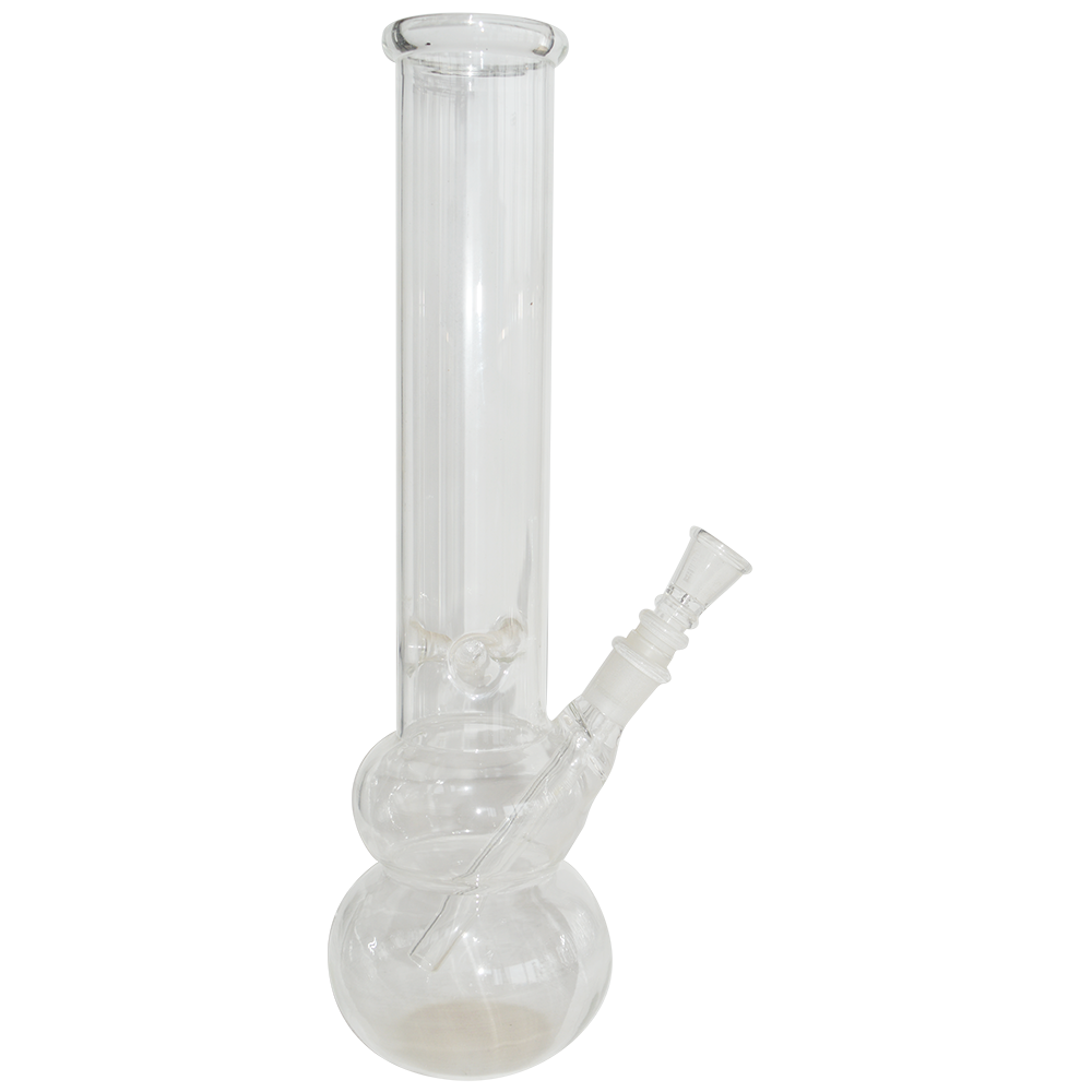 14 Inch  Double Bowl Glass Ice Bong  