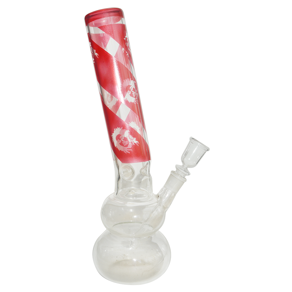 14 Inch Decal Print Multi Color Ice Bong 