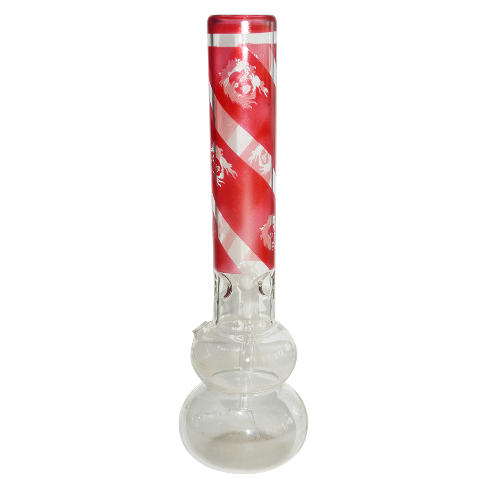 14 Inch Decal Print Multi Color Ice Bong 