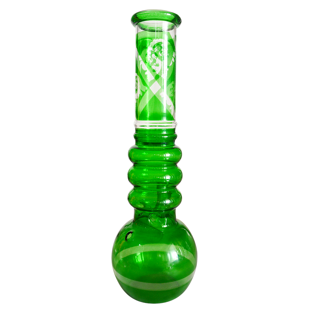 14 Inch Printed Color  Glass Ice Bong 