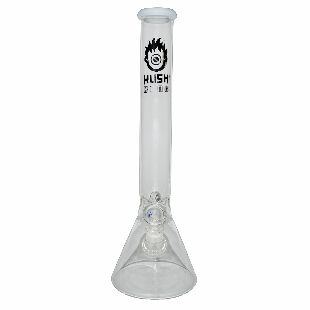 14 Inch  decal Print  Glass Ice Bong 