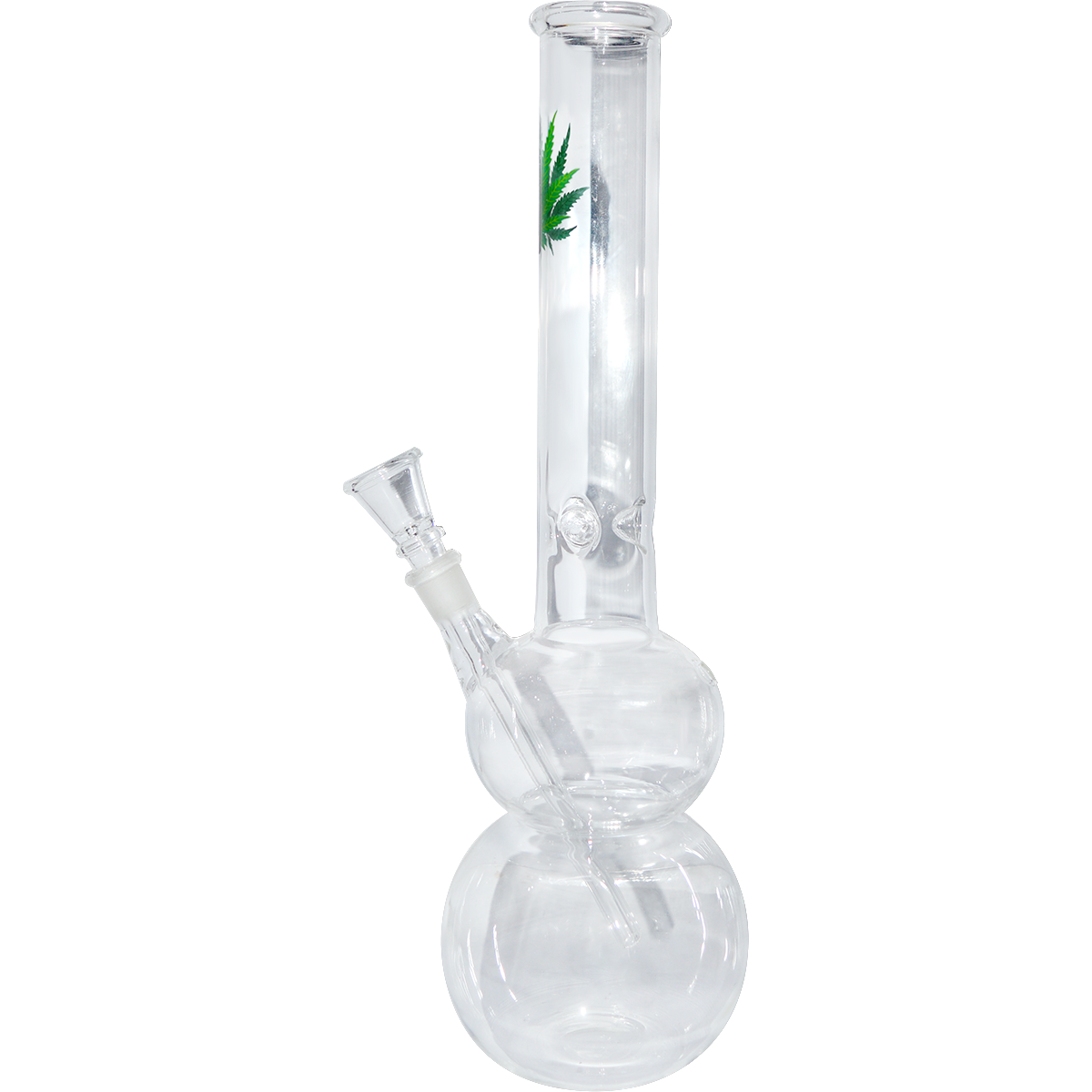 14 Inch Decal Print Glass Ice Bong Double Bowl