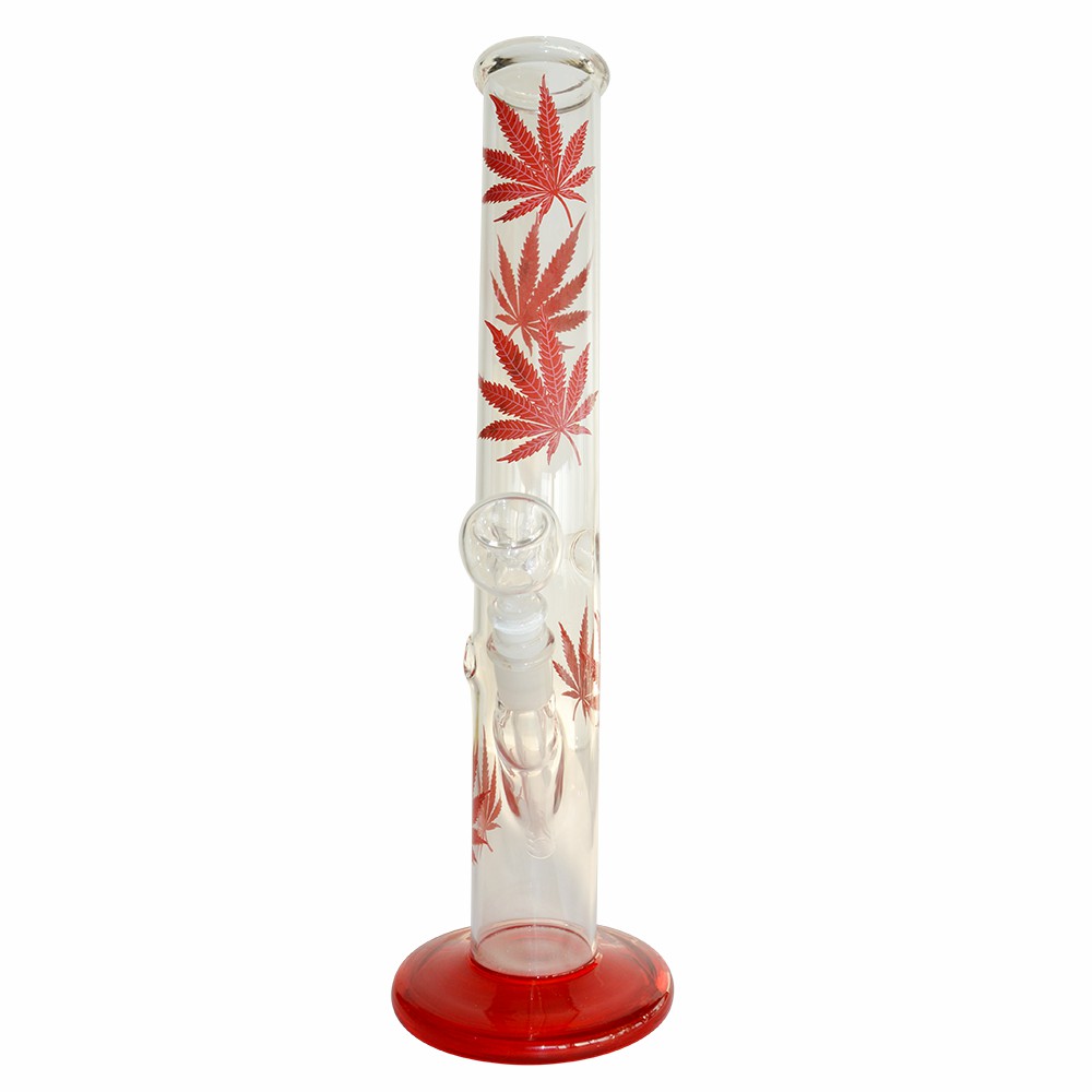 Classic Design Smoking Glass Ice Bong With Sticker 