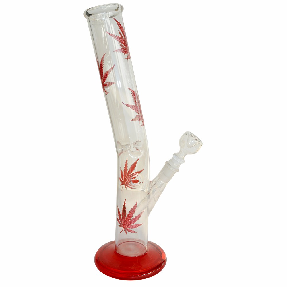 Classic Design Smoking Glass Ice Bong With Sticker 