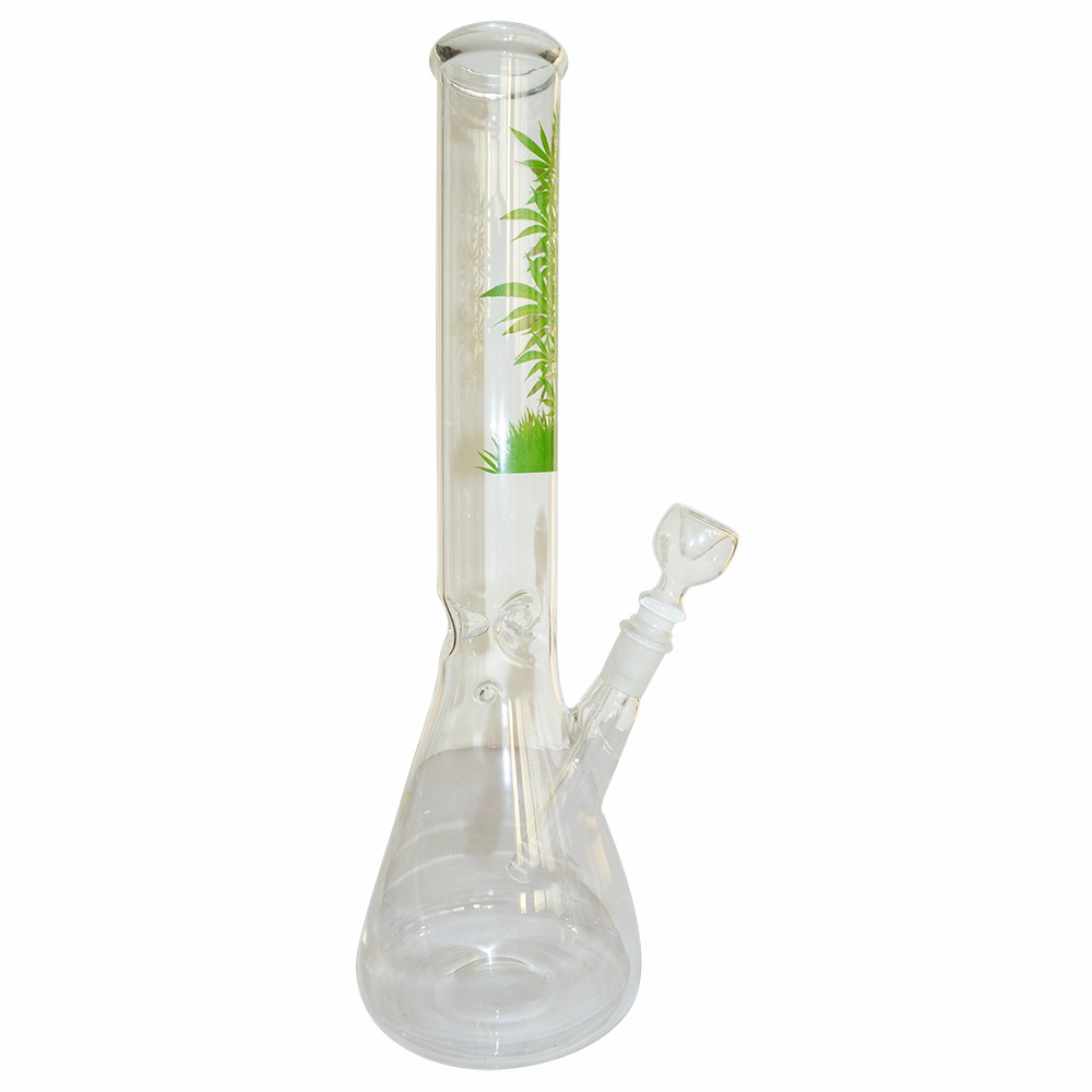 16 Inch 50mm Smoking Glass Ice Bong With Sticker 