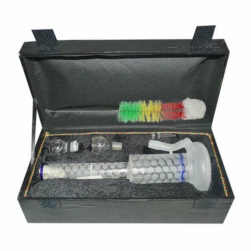 Color Honey Comb Glass Bong With Box