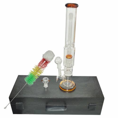 Color HoneyComb With Percolator Glass Ice Bong With Box