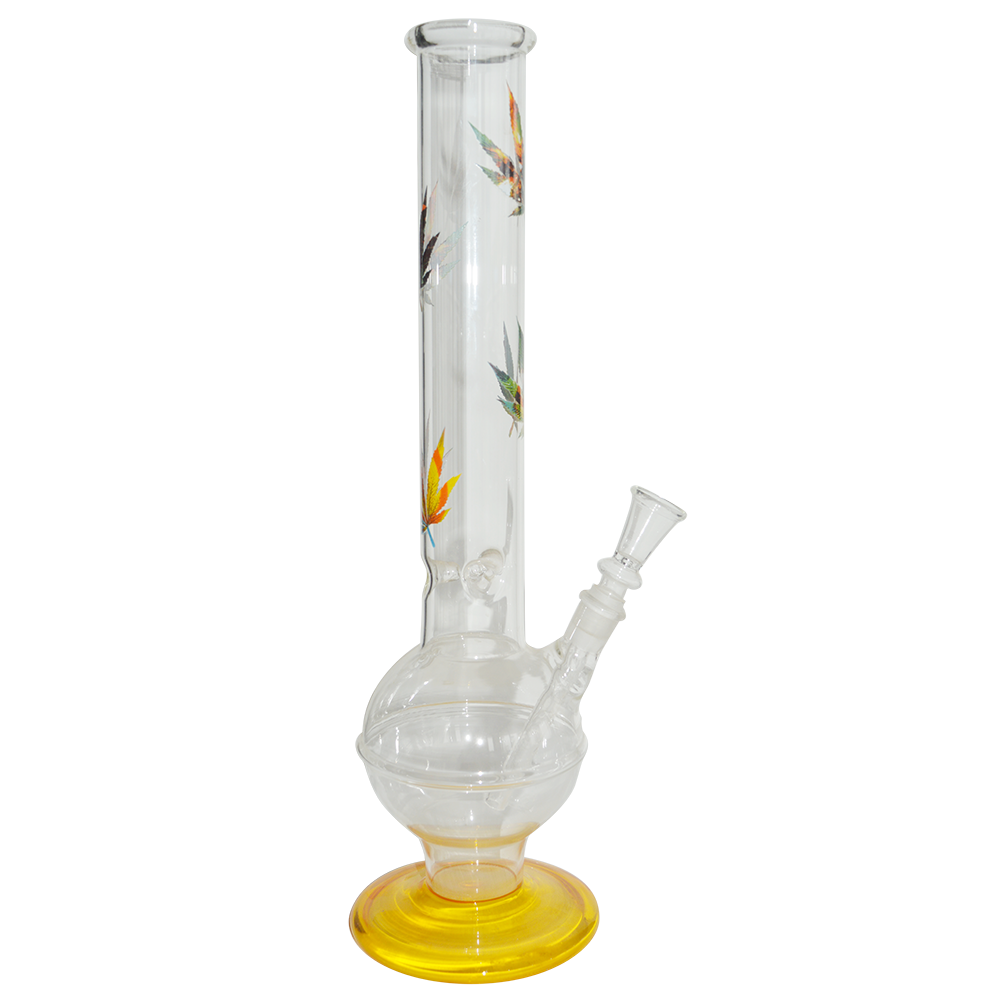 18 Inch Glass Ice Bong Single Bowl With Sticker 