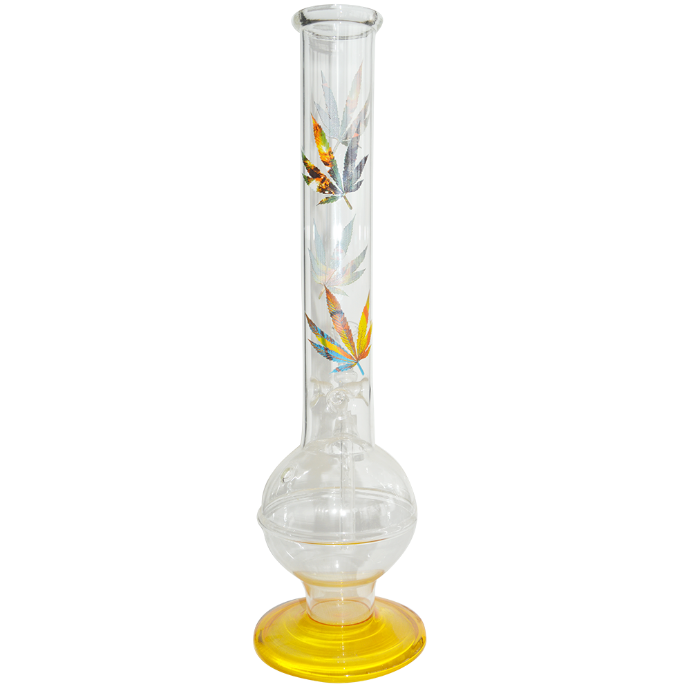 18 Inch Glass Ice Bong Single Bowl With Sticker 