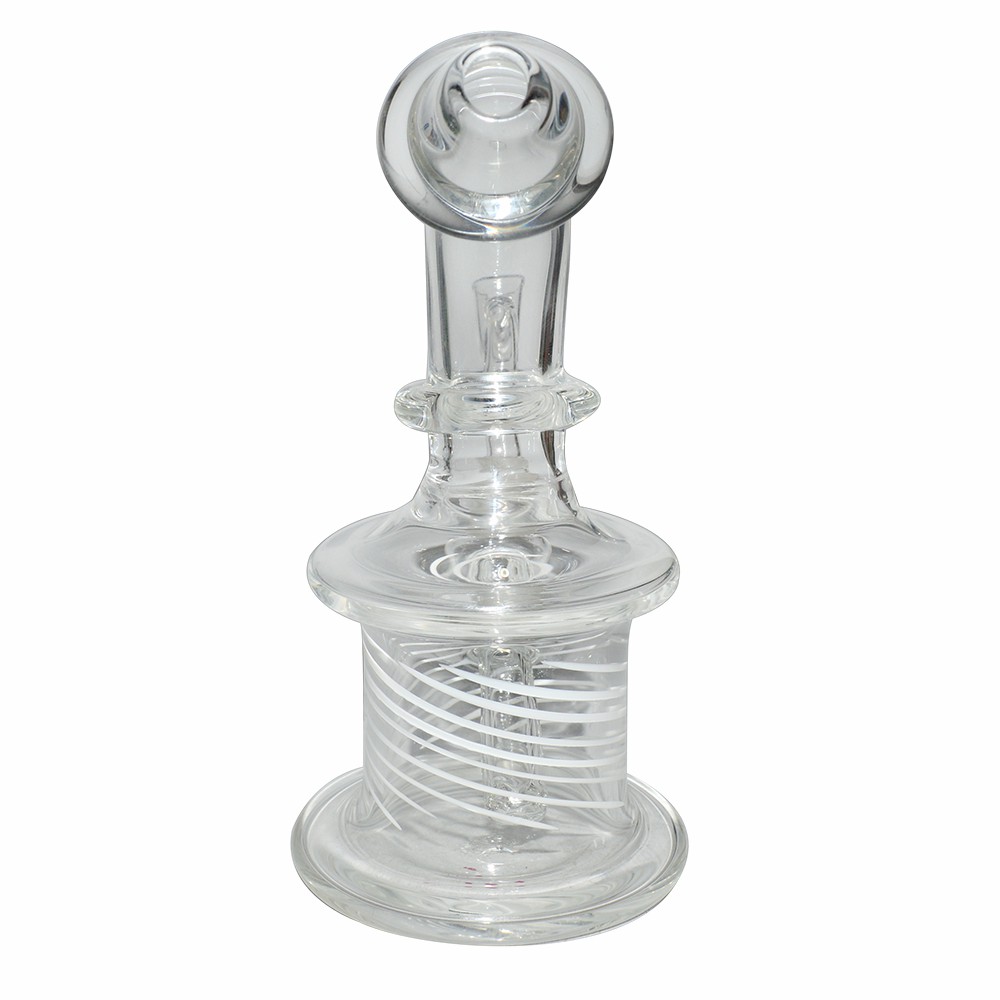 4 Inch Spiral Design Glass Dab Bong With Banger