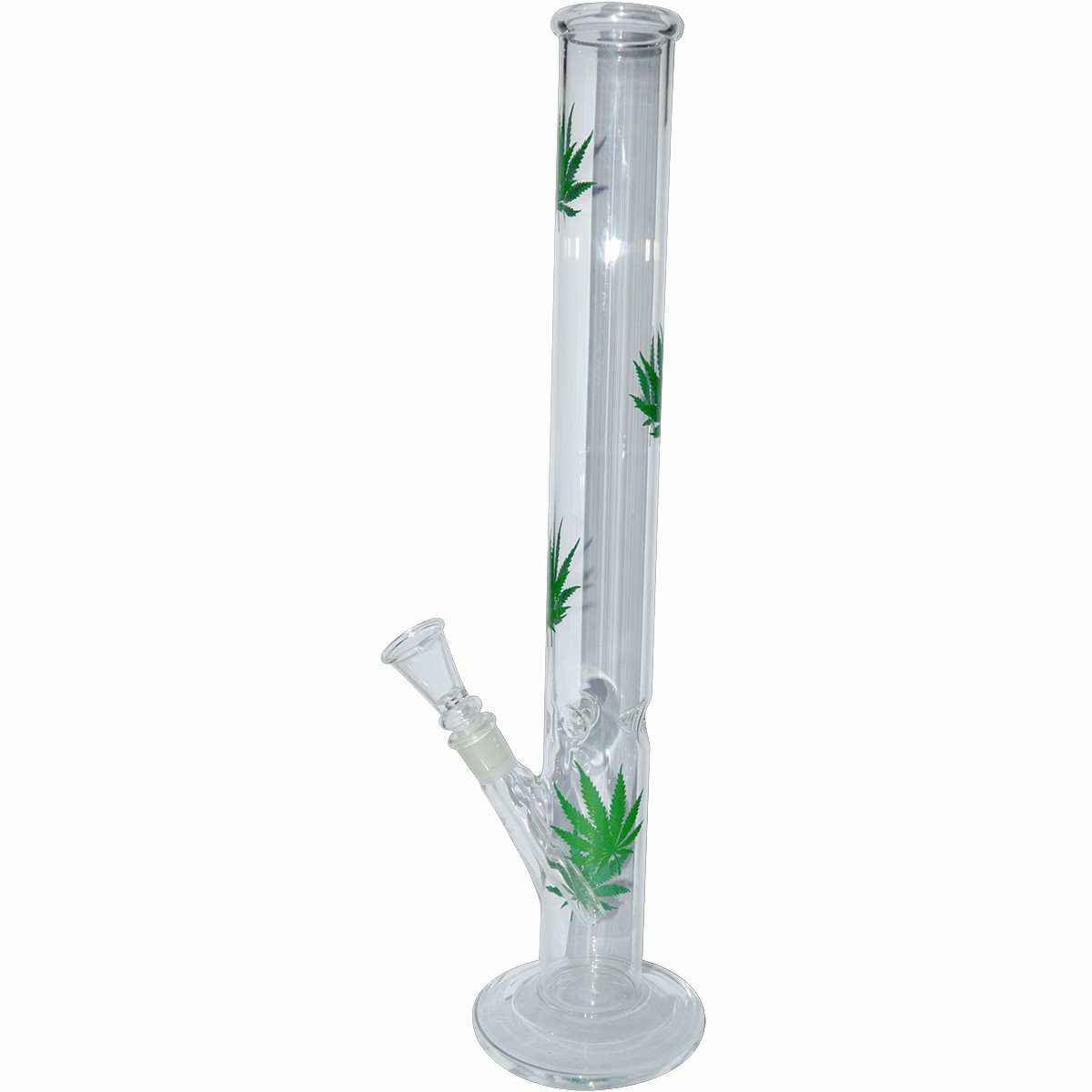 18inch Plain Glass Ice Bong With Sticker 