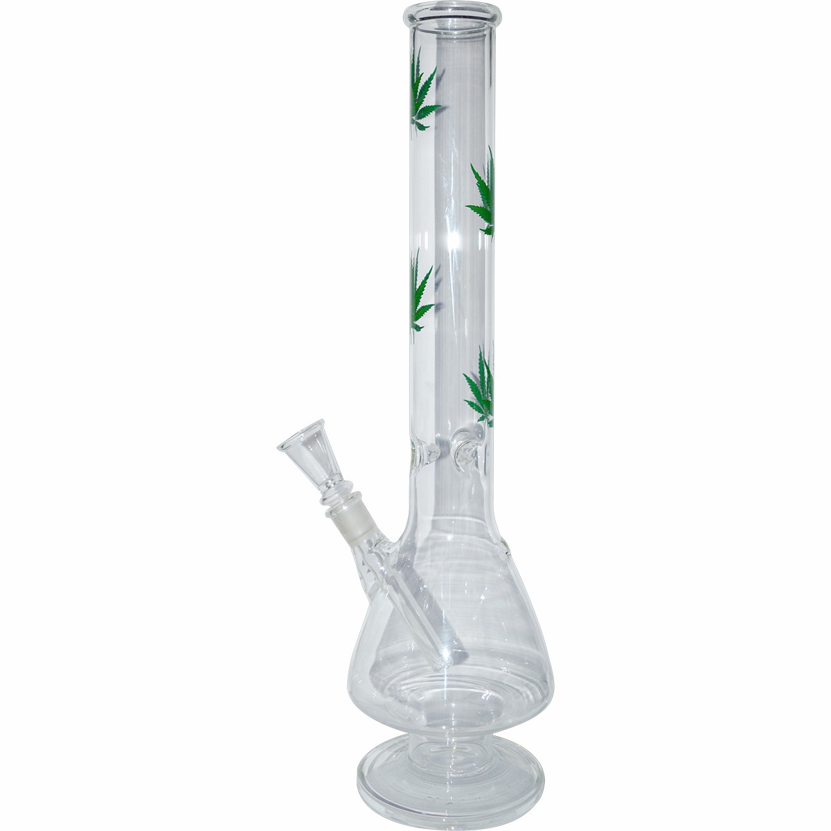 18inch Plain Glass Ice Bong With Sticker 