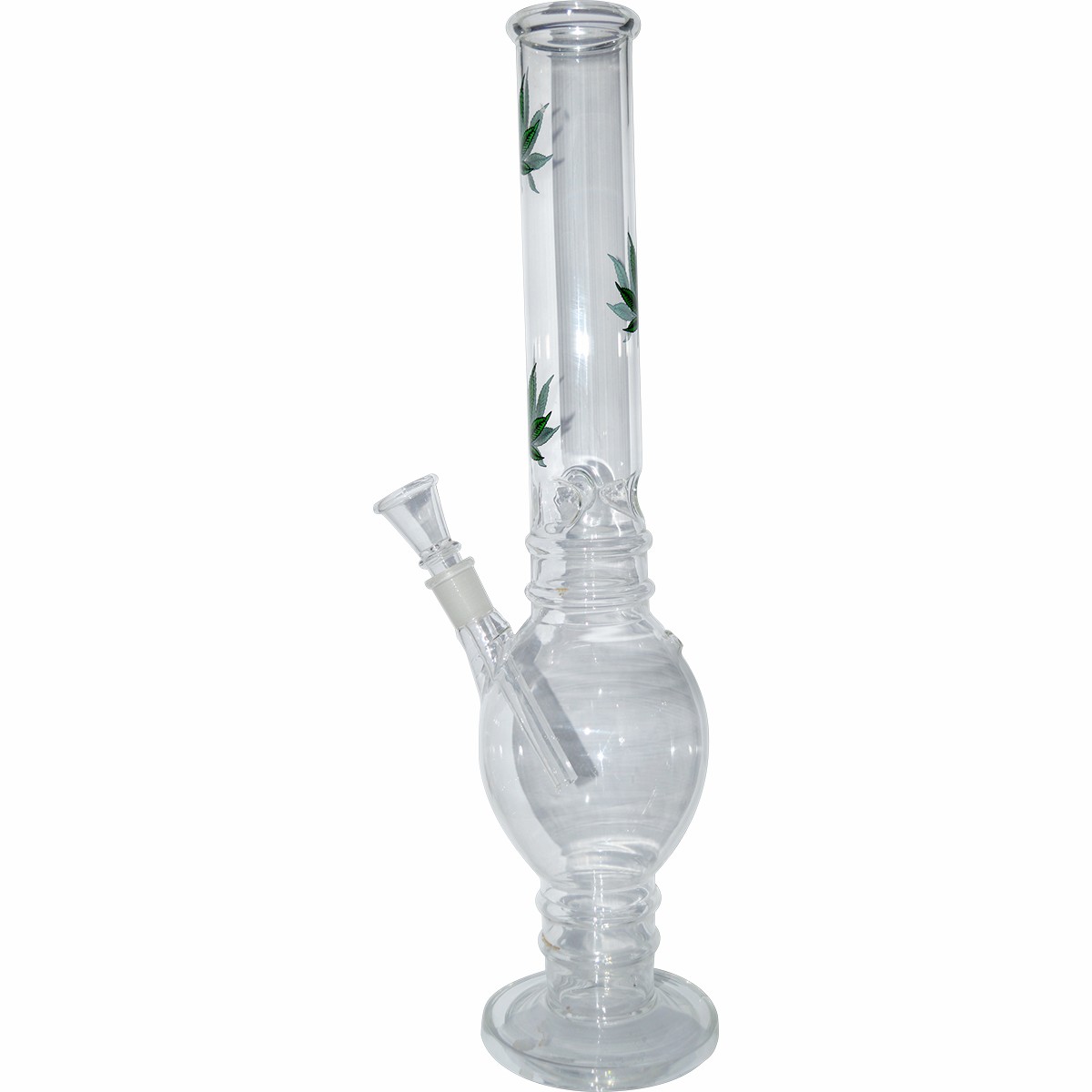 18 Inch Plain Glass Ice Bong With Sticker 
