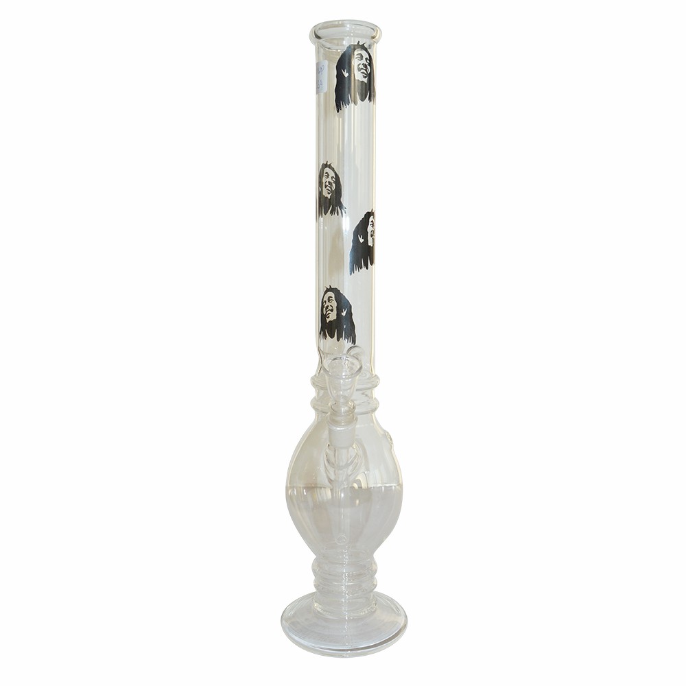 24 Inch Smoking Glass Ice Bong With Sticker 