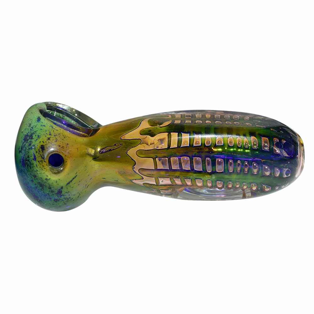 Blue Color Broad Glass Pipe (10cm)
