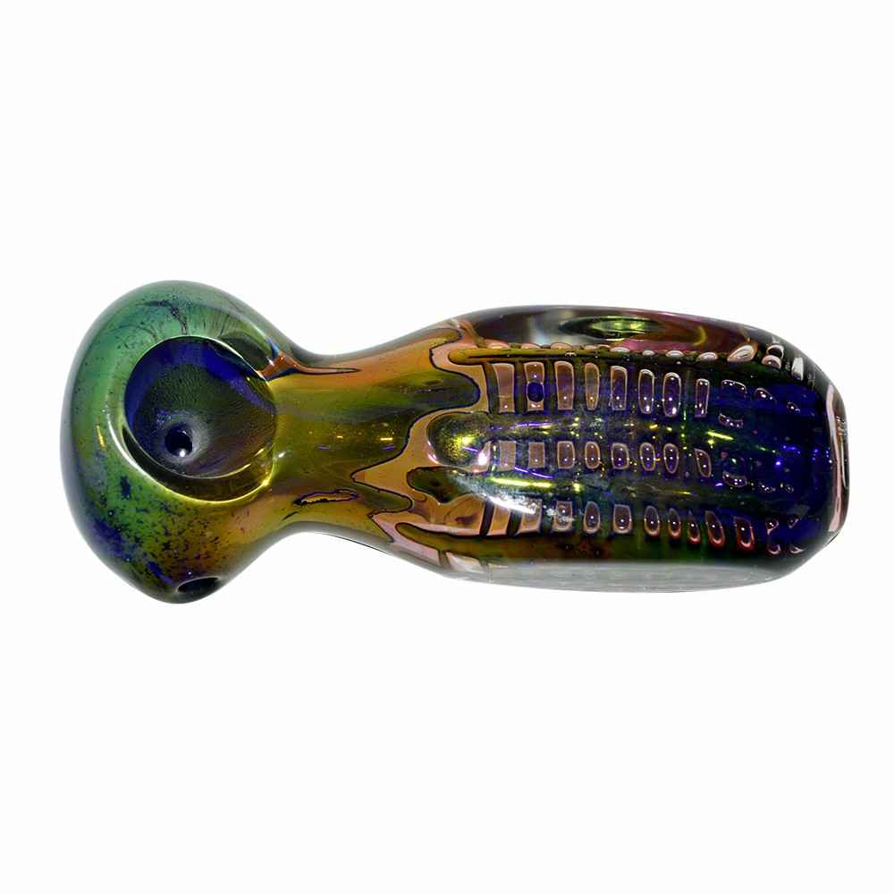 Blue Color Broad Glass Pipe (10cm)