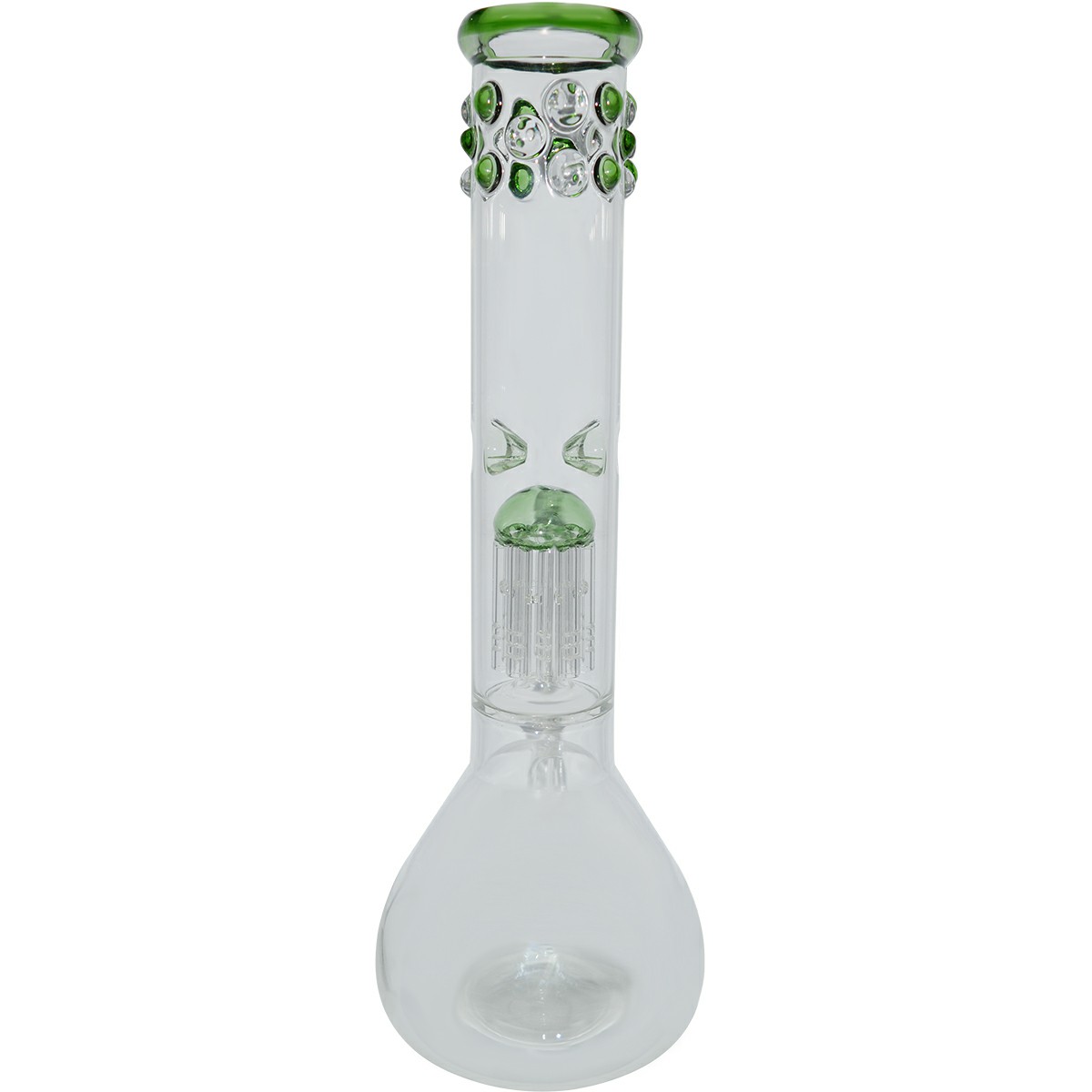 14 Inch Hand Made Marble Button Glass Ice Bong  