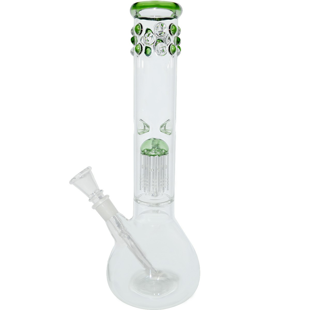 14 Inch Hand Made Marble Button Glass Ice Bong  