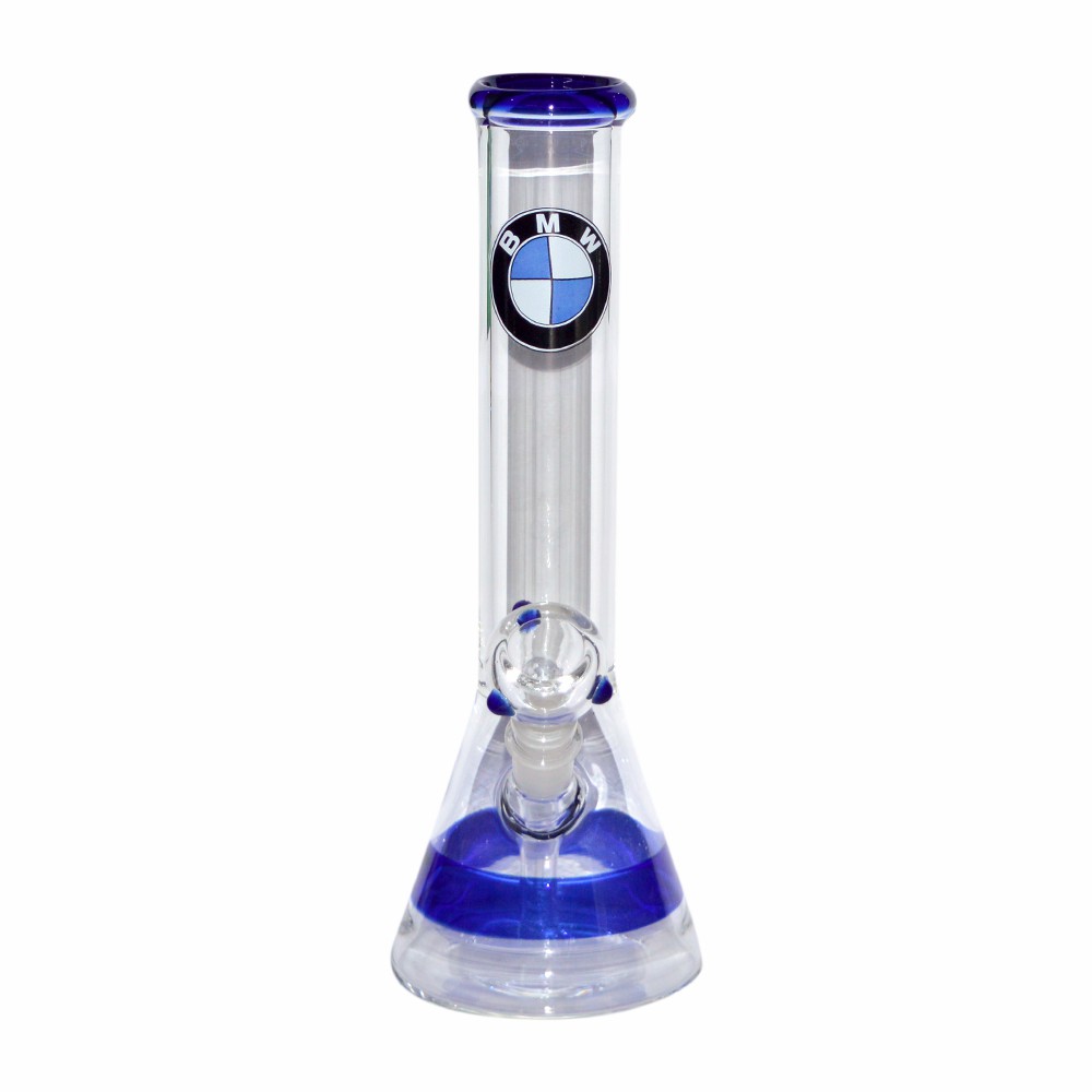 12 Inch Decal Print Glass Ice Bong 