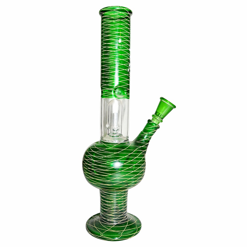 12 Inch Net Printed Color Glass Ice Bong  