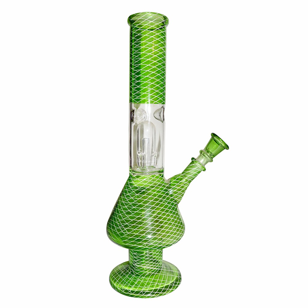 12 Inch Net Printed Color Glass Ice Bong 