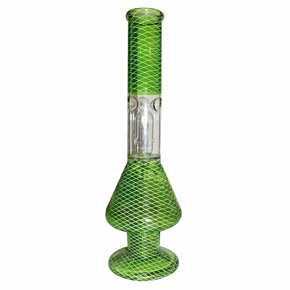 12 Inch Net Printed Color Glass Ice Bong 