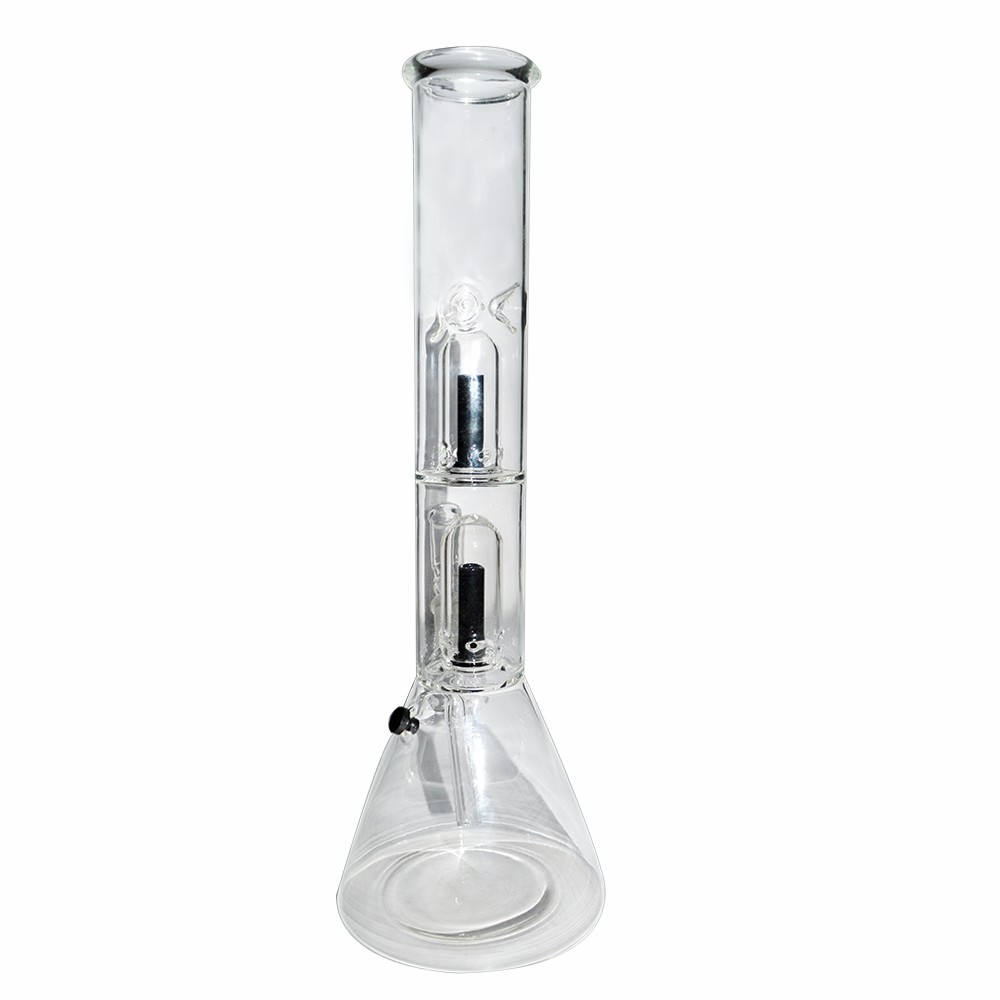 12 Inch Double Percolator Glass Ice Bong 