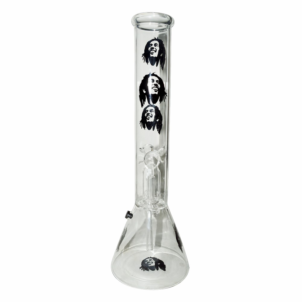 12 Inch Decal Print Glass Ice Bong