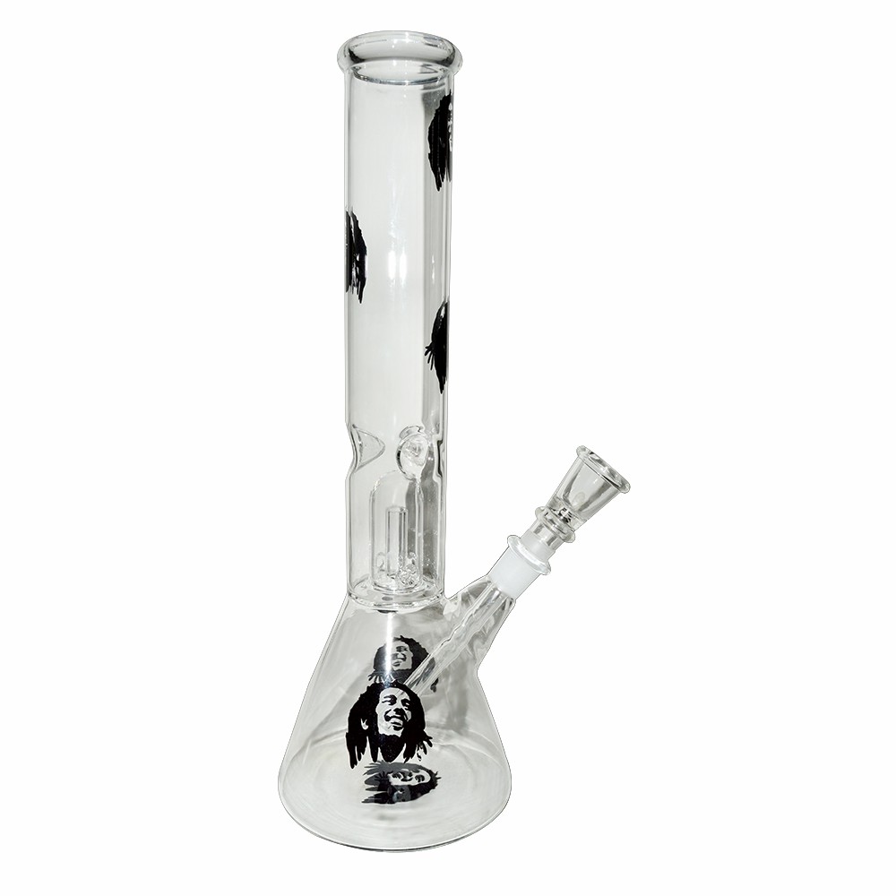 12 Inch Decal Print Glass Ice Bong