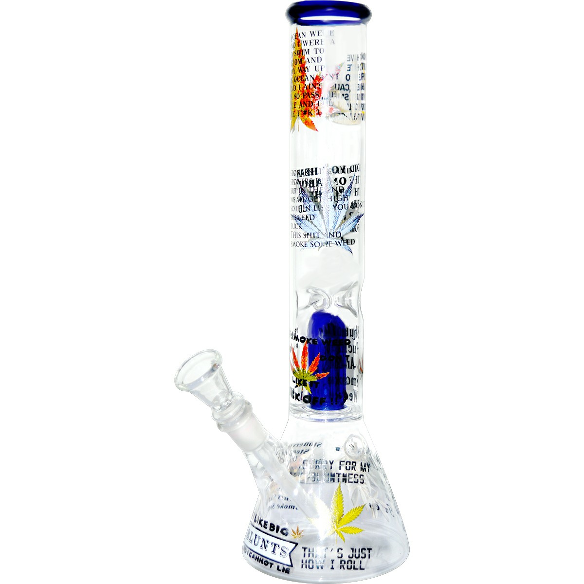 12 Inch Decal Print Glass Ice Bong 