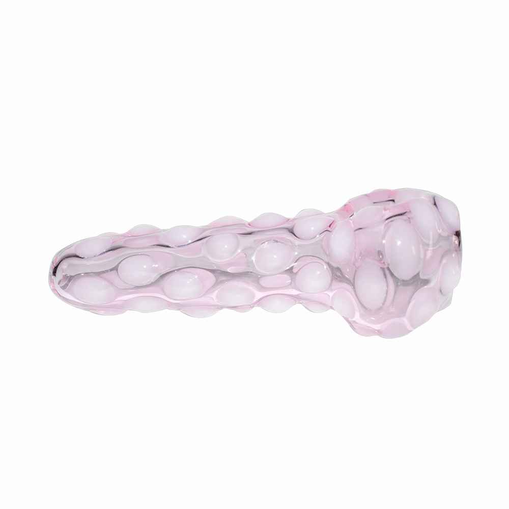 Pink Dotted Design Glass Pipe (11cm)