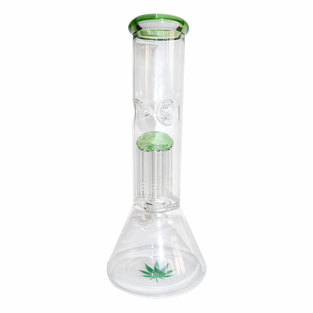 10 Inch Decal Print Chamber Glass Ice Bong 