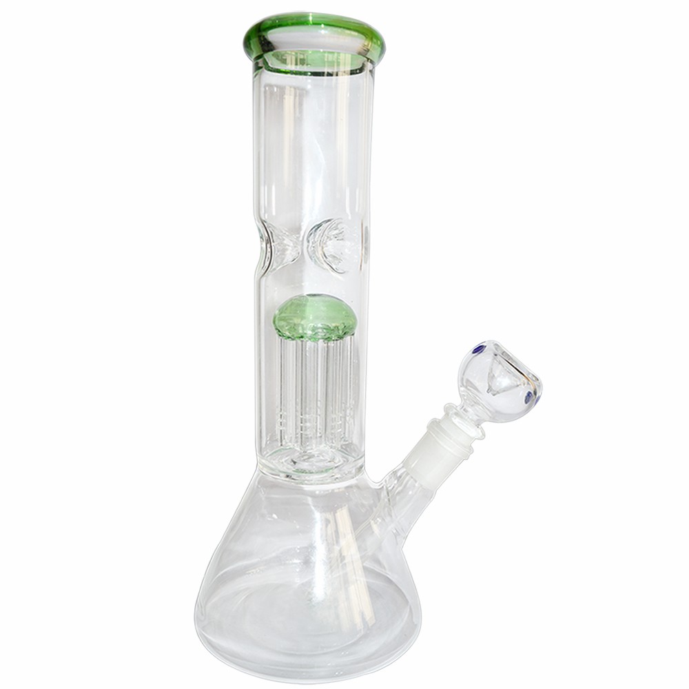 10 Inch Decal Print Chamber Glass Ice Bong 