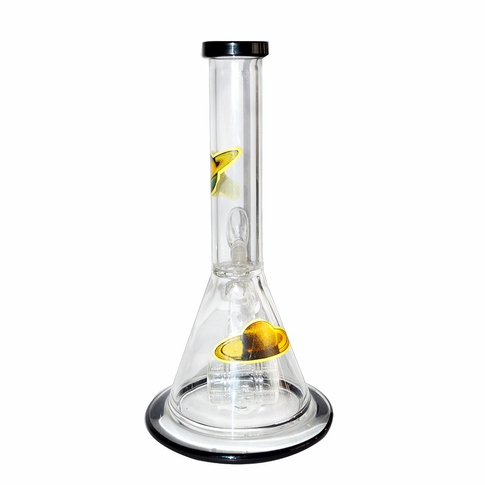 10 Inch 50mm Best Glass Ice Bong with Sticker 