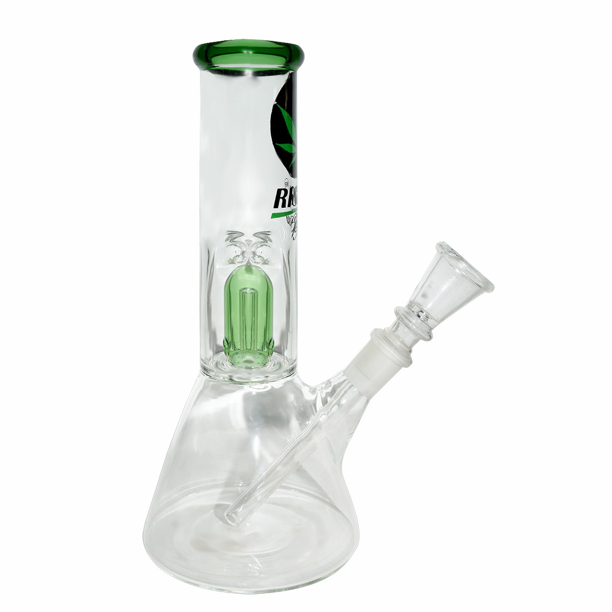 8 Inch Decal Print Percolator Glass Ice Bong 