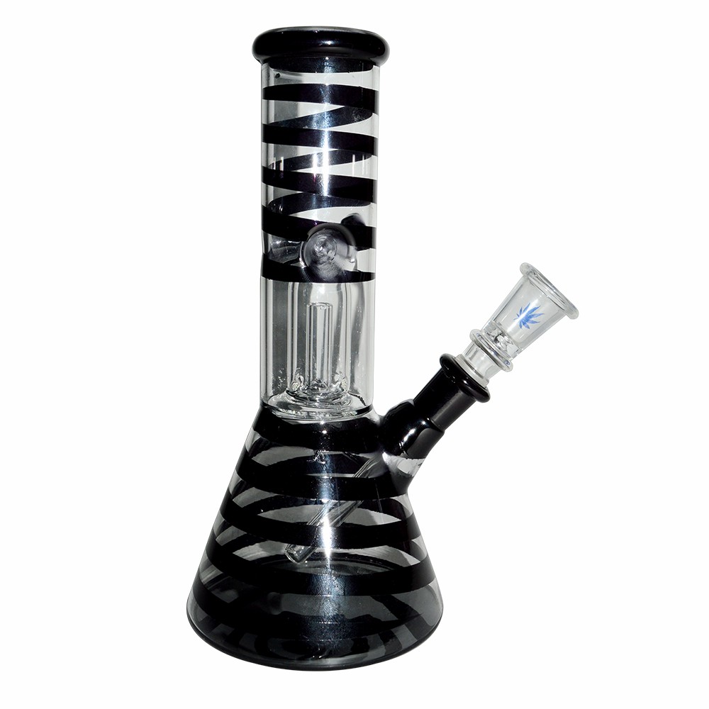 8 Inch Percolator Printed Color  Glass Ice Bong