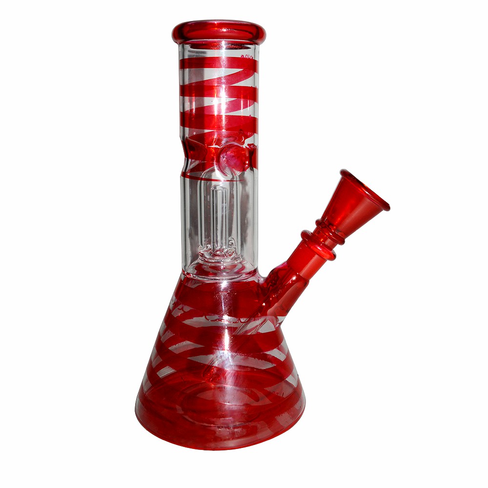 8 Inch Percolator Printed Color  Glass Ice Bong