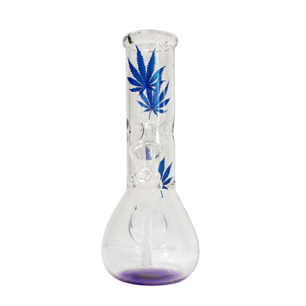 8 Inch Decal Print Percolator  Glass Ice Bong  