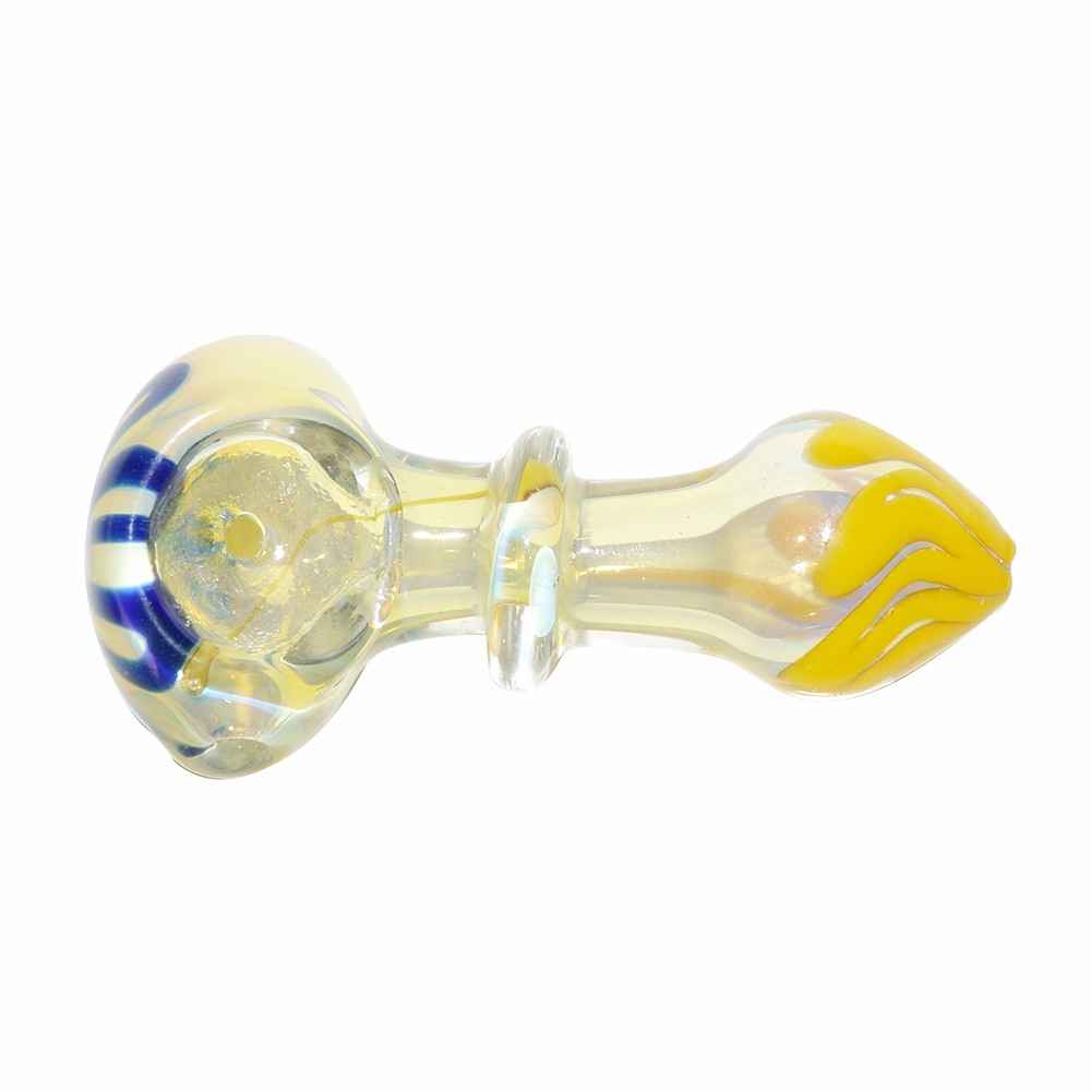 Yellow Blue Color Glass Pipe (8cm)