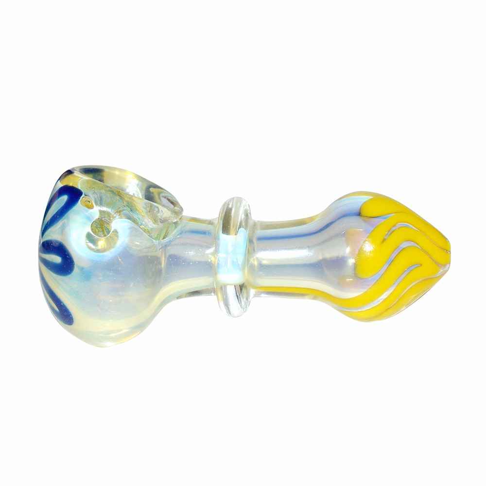 Yellow Blue Color Glass Pipe (8cm)