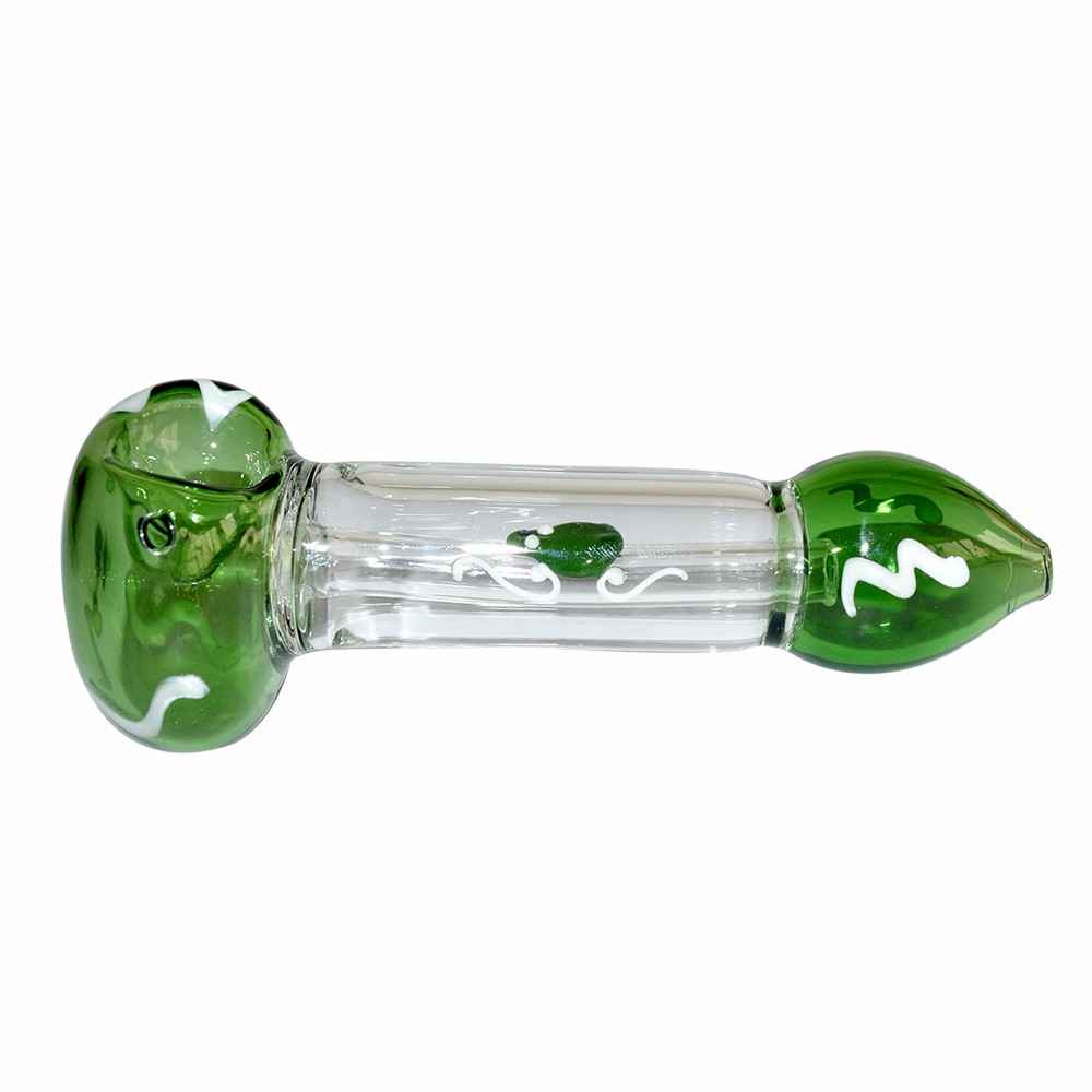 Green Color Glass Pipe (12cm)