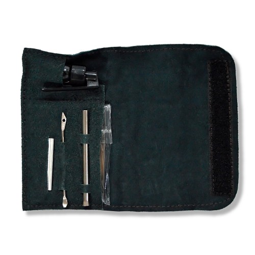 Suede Leather Pouch Pipe Case Pocket Sniffer Kit